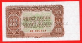 10 Kčs 1953 KR- český číslovač