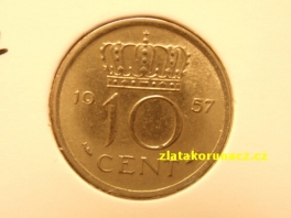 Holandsko - 10 cent 1957