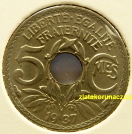 Francie - 5 centimes 1937