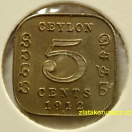 Ceylon - 5 cents 1912 H