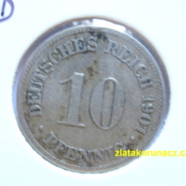 Německo - 10 Reich Pfennig 1901 D