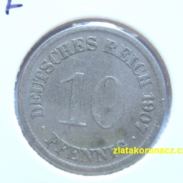 Německo - 10 Reich Pfennig 1907 F