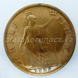 Anglie - 1/2 penny 1929