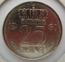 Holandsko - 25 cent 1961