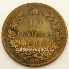 Itálie - 10 centesimi 1867 H