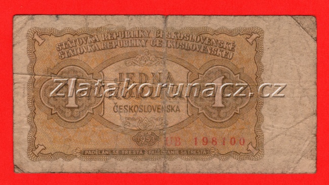 1 Kčs 1953 UB - český číslovač