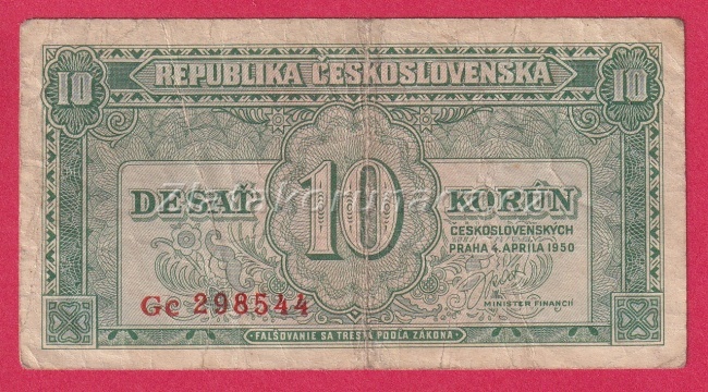 10 Kčs 1950 Gc