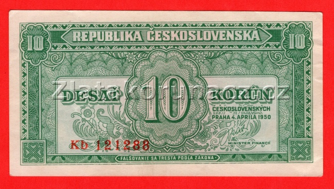 10 Kčs 1950 Kb