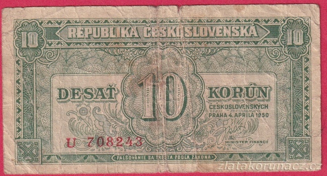 10 Kčs 1950 U