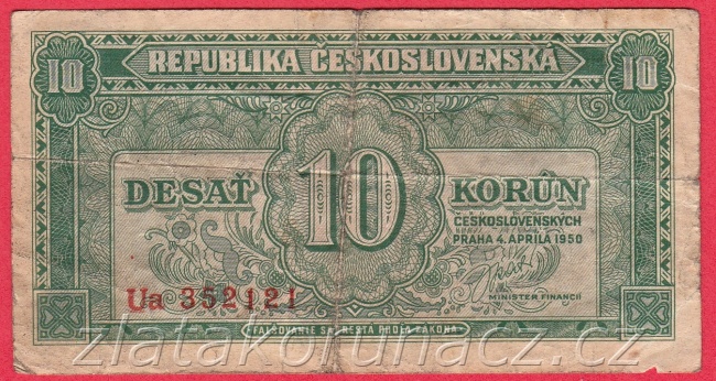 10 Kčs 1950 Ua