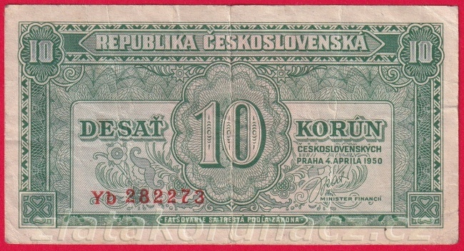 10 Kčs 1950 Yb