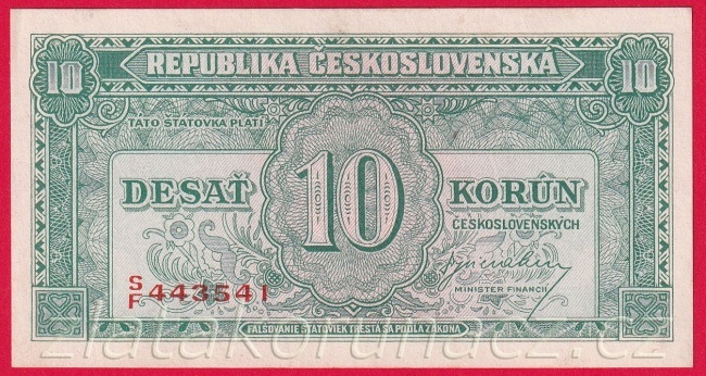 10 Kčs b.l.1945 SF