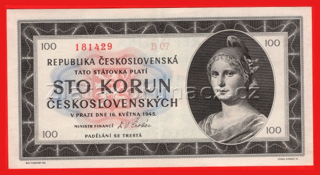 100 Kčs 1945 B 07