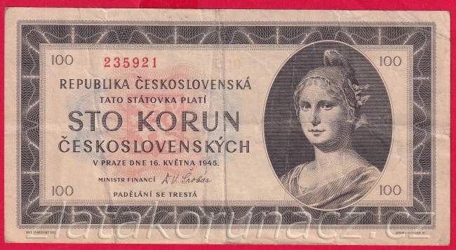 100 Kčs 1945 B 10