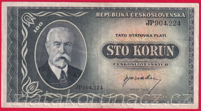 100 Kčs b.l. 1945 JP