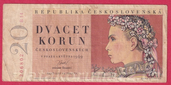 20 Kčs 1949 B 14