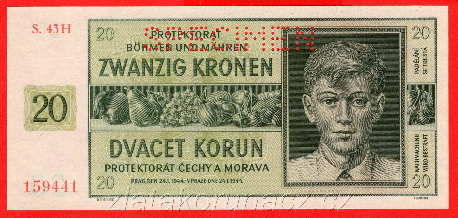 20 korun 1944 H 43