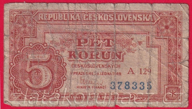 5,-Kčs 1949 A 129