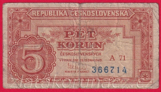 5 Kčs 1949 A 71