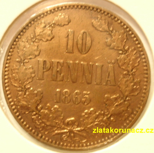 Finsko - 10 penniä 1865