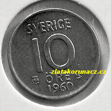 Švédsko - 10 öre 1960 TS