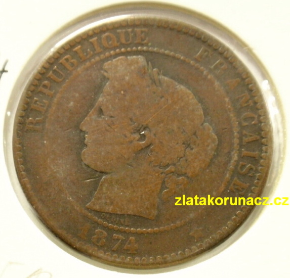 Francie - 10 centimes 1874 K