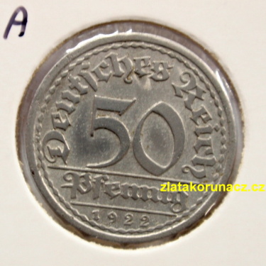 Německo - 50 Pfennig Reich 1922 A