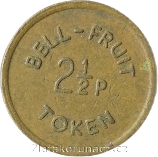 Anglie - herní žeton - 2 1/2 pence Bell-Fruit