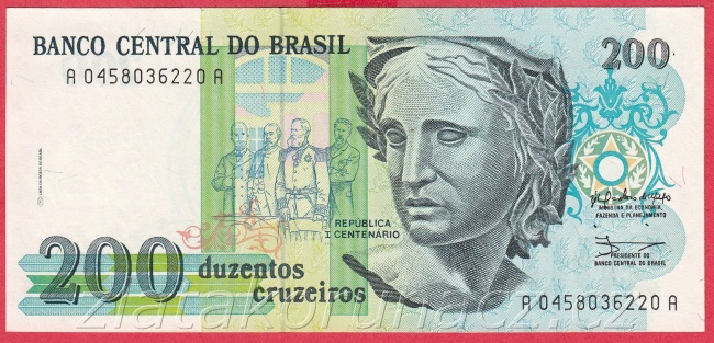 Brazílie - 200 Cruzeiros 1990