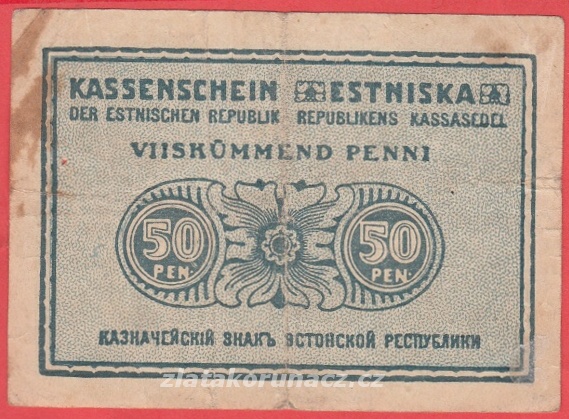 Estonsko - 50 penni 1919