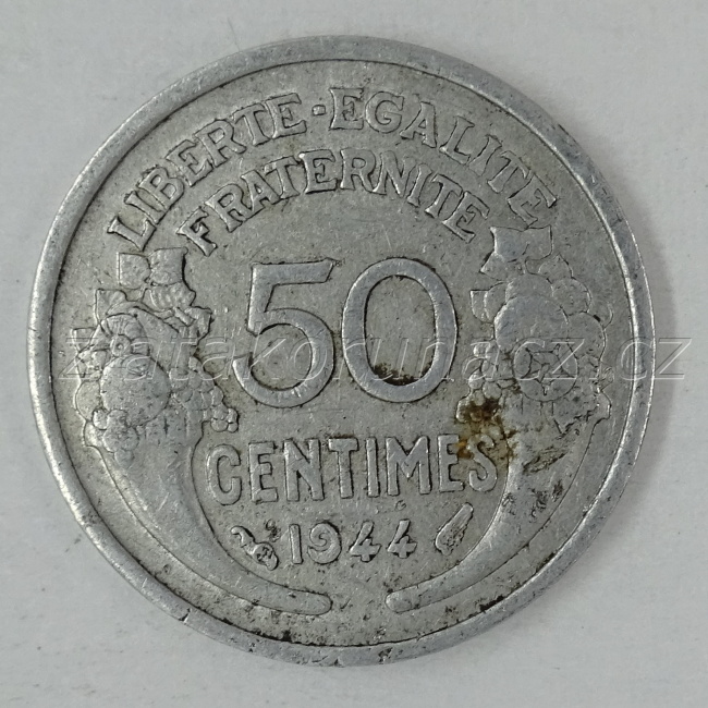 Francie - 50 centimes 1944 hlava