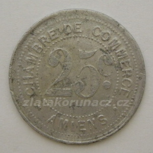 Francie - Amiens 25 centimes 1920 nouzová ražba