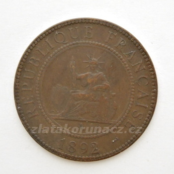 Francouzská Indočína - 1 cent 1892 A