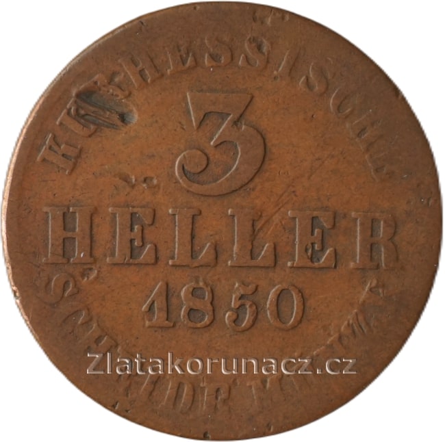 Hessen - 3 haléř 1850