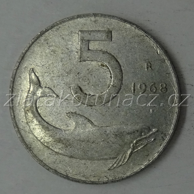 Itálie - 5 lir 1968 R