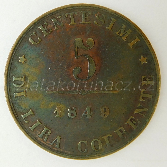 Itálie - Benátky - 5 Centesimi 1849 ZV