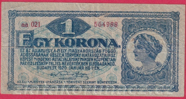 Maďarsko - 1 Korona 1920 