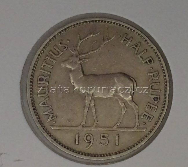 Mauritius - 1/2 rupee 1951