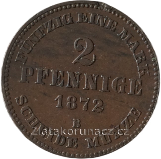 Mecklenburg - Strelitz - 2 pfennige 1872 B