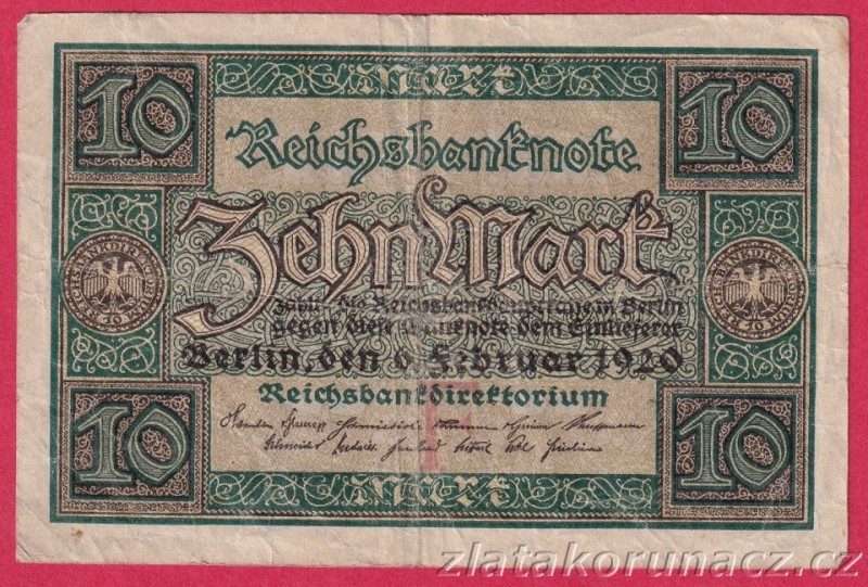 Německo - 10 mark 6.2.1920 F-V