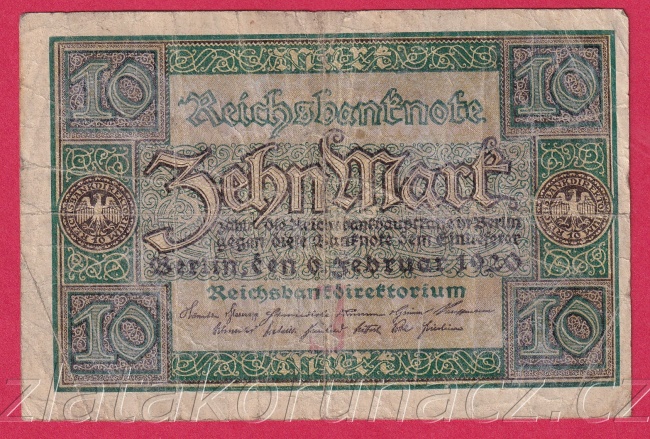 Německo - 10 mark 6.2.1920 J-W