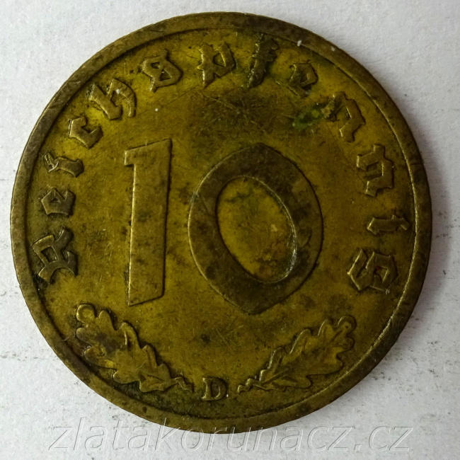 Německo - 10 Reichspfennig 1938 D