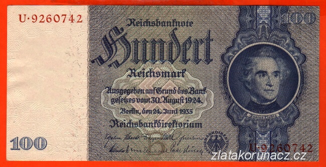 Německo - 100 Reichsmark 24.6.1935 - série U-B