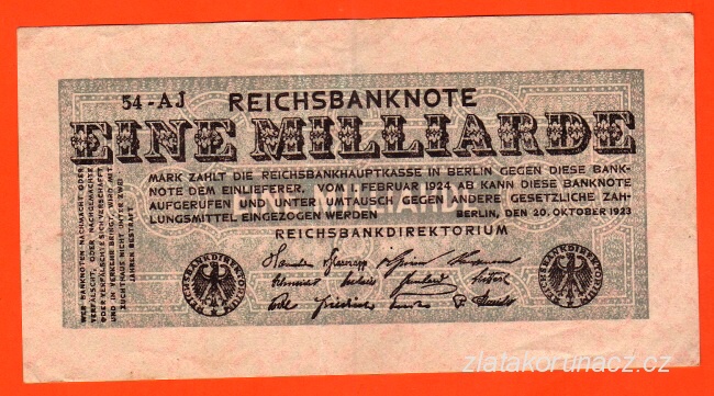 Německo - 1 Milliarde mark 20.10.1923 - série 54-AJ