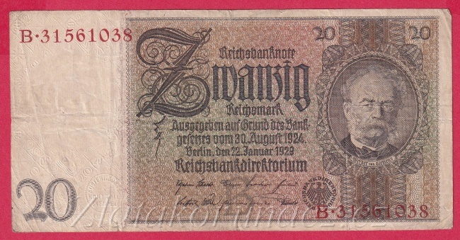 Německo - 20 Reichsmark 22.1.1929 - série B-B