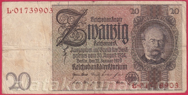 Německo - 20 Reichsmark 22.1.1929 - série L-L 