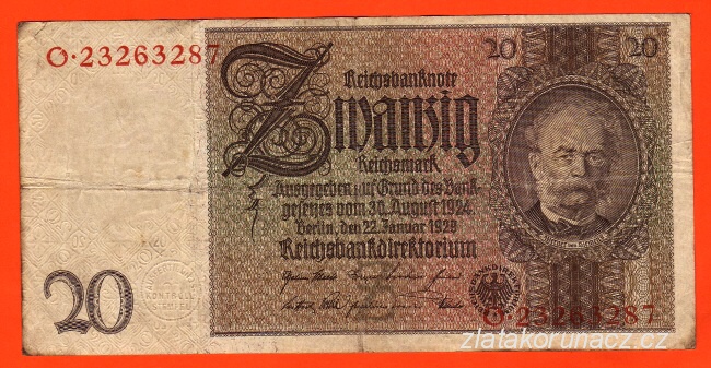 Německo - 20 Reichsmark 22.1.1929 - série O-Z