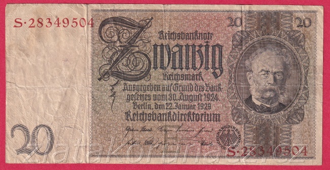 Německo - 20 Reichsmark 22.1.1929 - série S-E