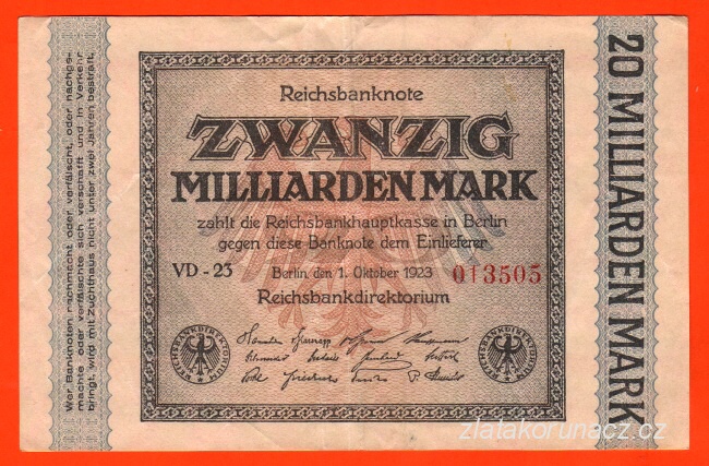 Německo - 20 Milliarden mark 1.10.1923 - série VD-23