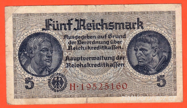 Německo - 5 Reichsmark - S:H